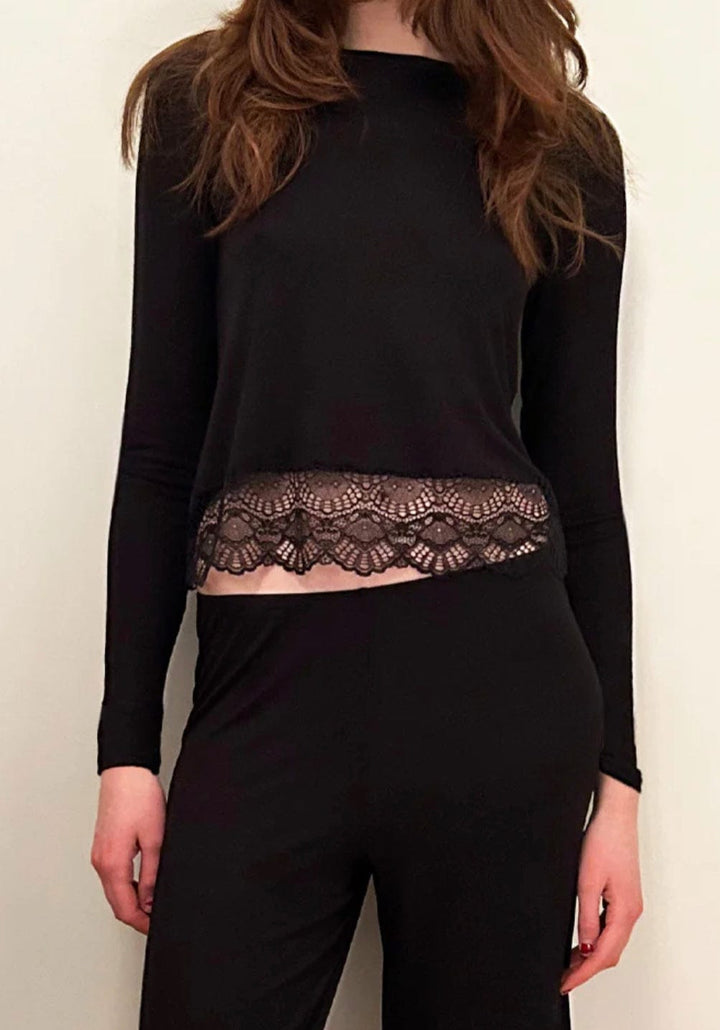 Only Hearts pajama bottom Only Hearts Venice Crop Pant with Lace