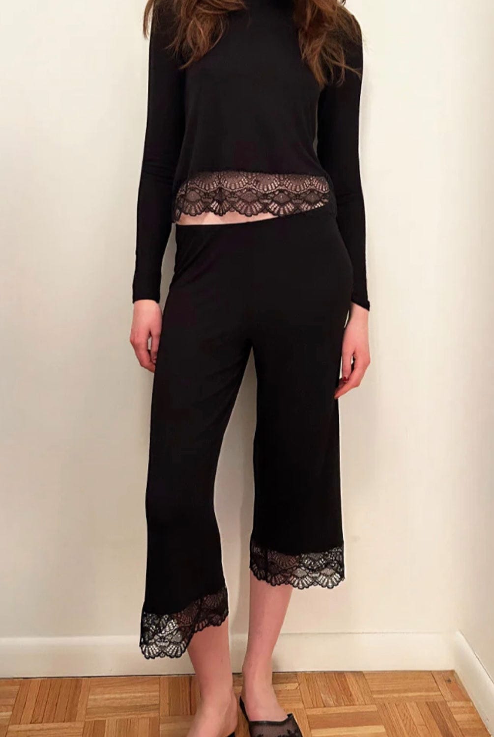 Only Hearts pajama bottom Only Hearts Venice Crop Pant with Lace