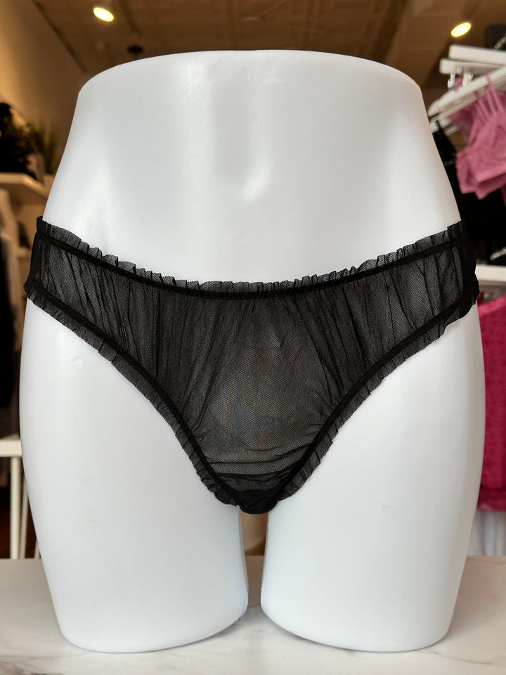 Only Hearts thong Black / P/S Only Hearts Tulle Pearl Thong