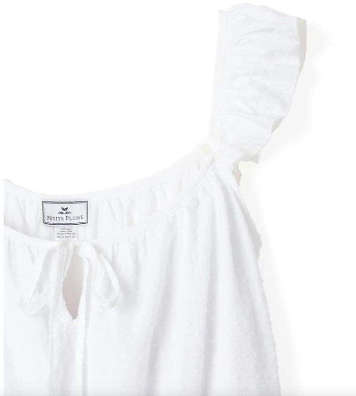 Petite Plume Nightgowns Petite Plume Swiss Dots Celeste Nightgown- White