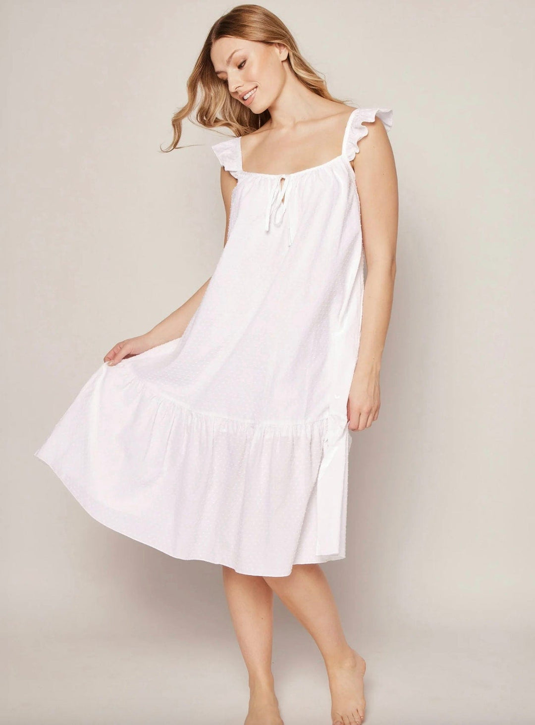Petite Plume Nightgowns Swiss Dots / S Petite Plume Swiss Dots Celeste Nightgown- White
