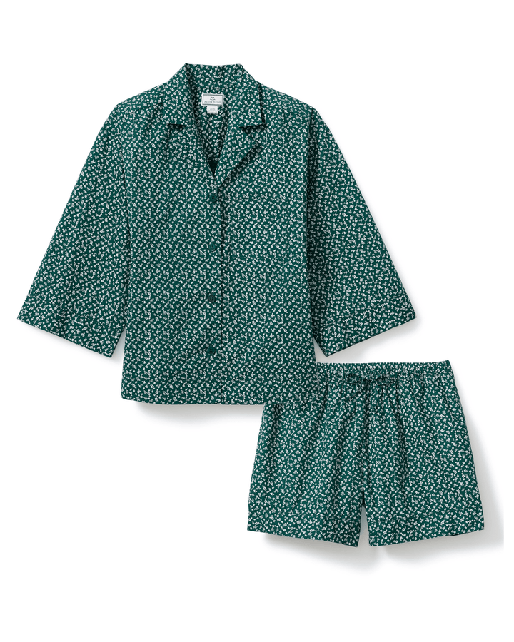 Petite Plume Pajama set Evergreen / XS Petite Plume Olivia Poplin Short Set in Ditsy Waltz