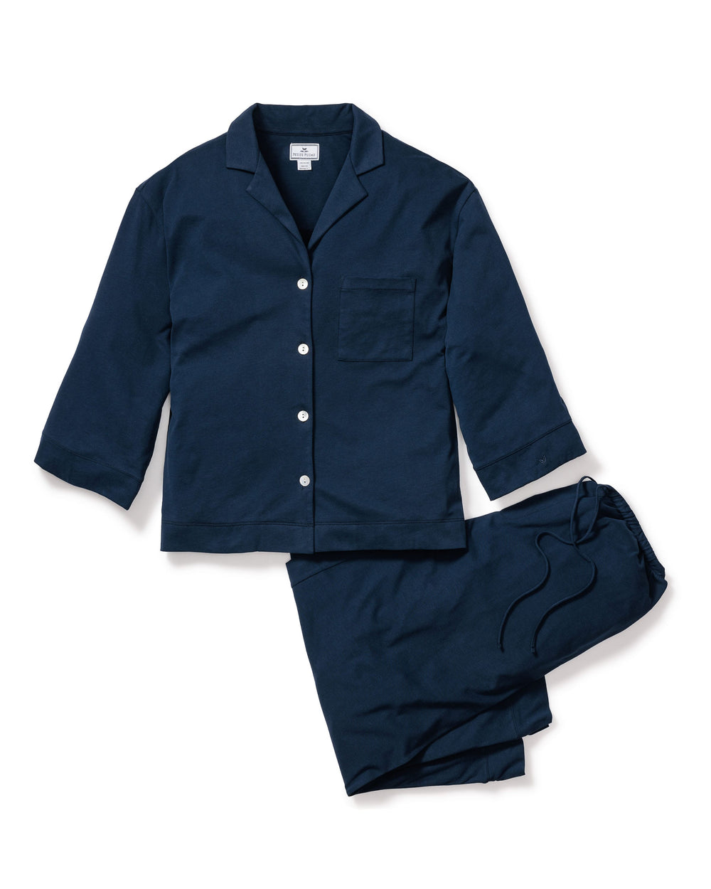 Petite Plume Pajama set Navy / XS Petite Plume Olivia Wide Leg Lightweight Pima Cotton Pajama