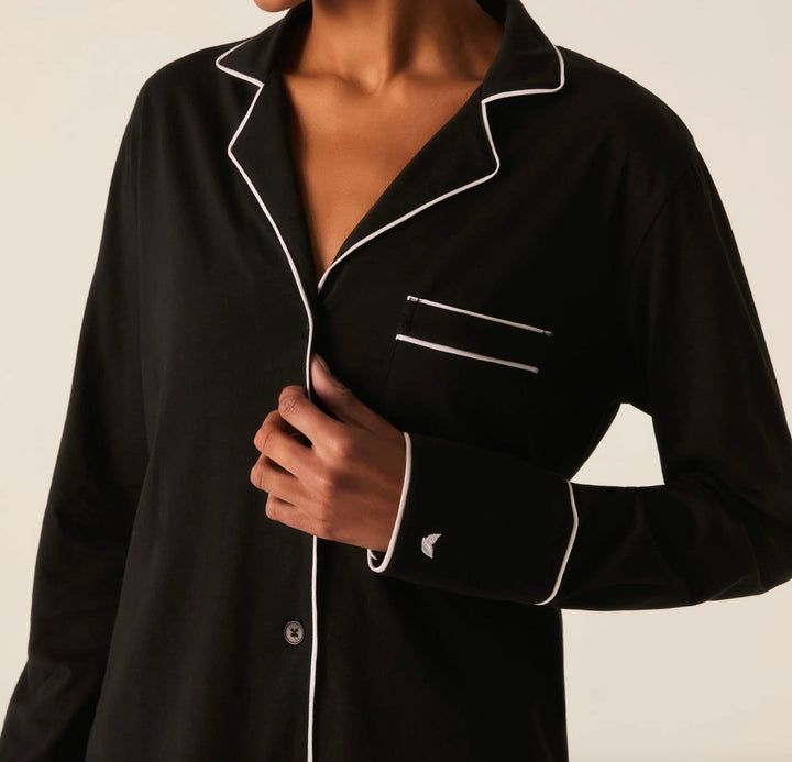 Petite Plume Pajama set Petite Plume Lightweight Pima Astaire Pajama Set in Black