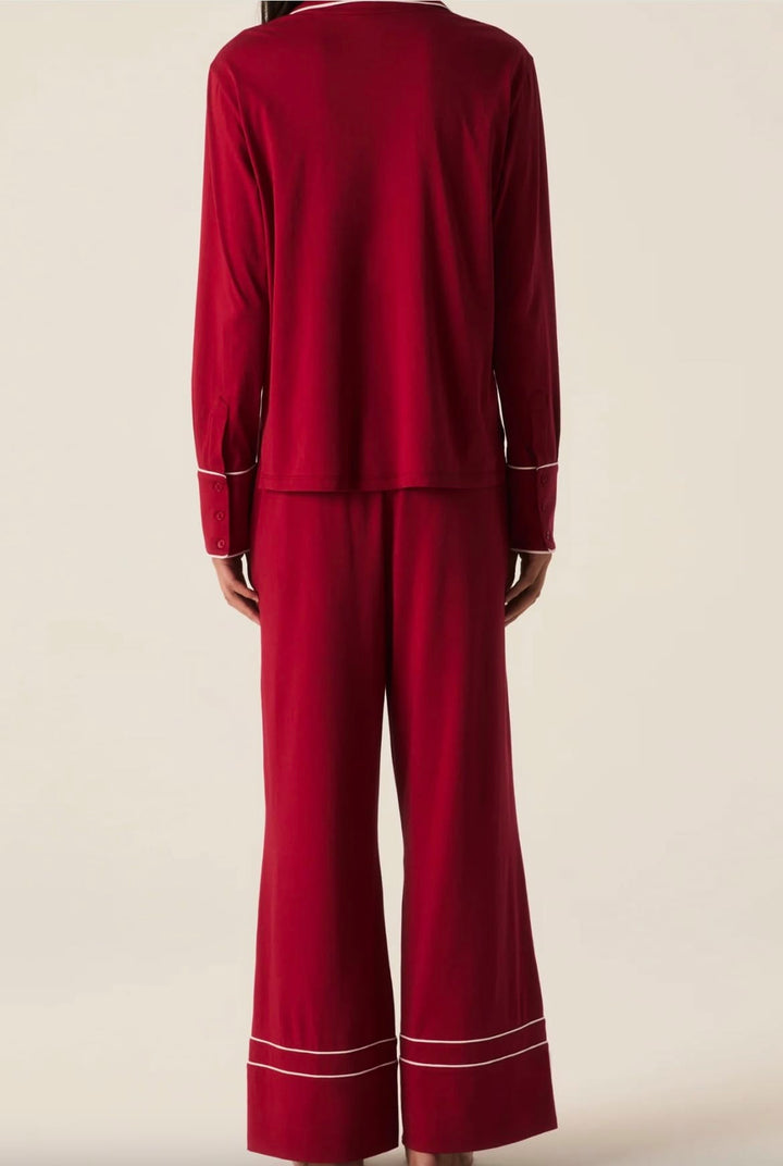 Petite Plume Pajama set Petite Plume Lightweight Pima Astaire Pajama Set in Bordeaux
