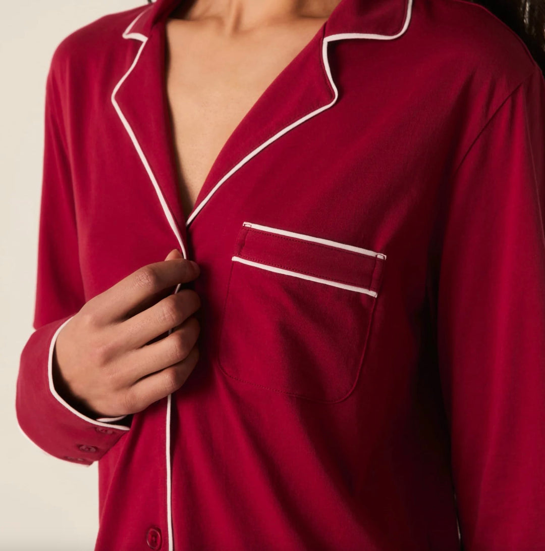 Petite Plume Pajama set Petite Plume Lightweight Pima Astaire Pajama Set in Bordeaux