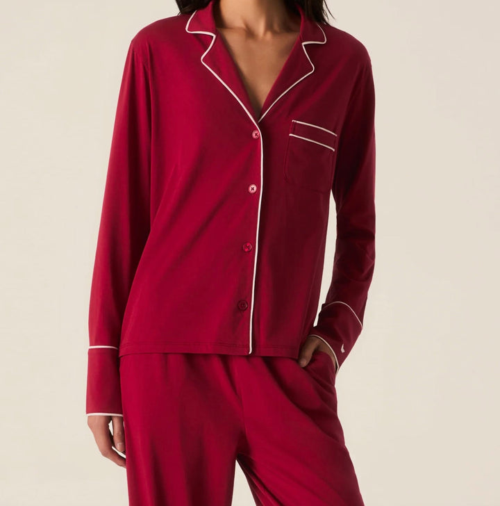 Petite Plume Pajama set Petite Plume Lightweight Pima Astaire Pajama Set in Bordeaux