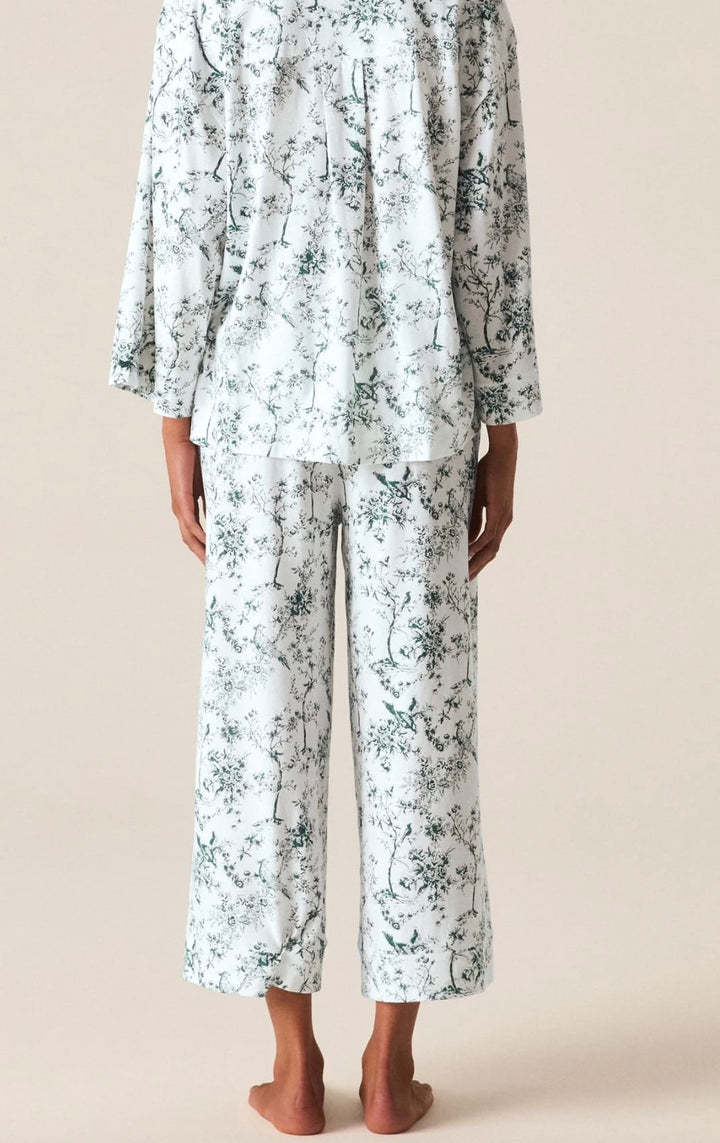 Petite Plume Pajama set Petite Plume Olivia Pima Wide Leg Pajama Set - Evergreen Timeless Toile
