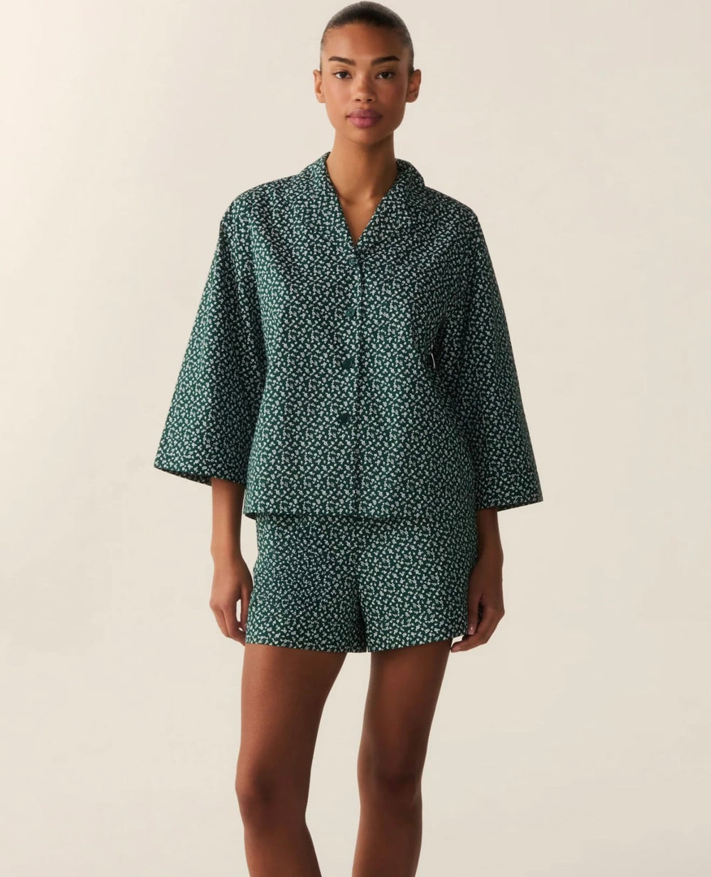 Petite Plume Pajama set Petite Plume Olivia Poplin Short Set in Ditsy Waltz