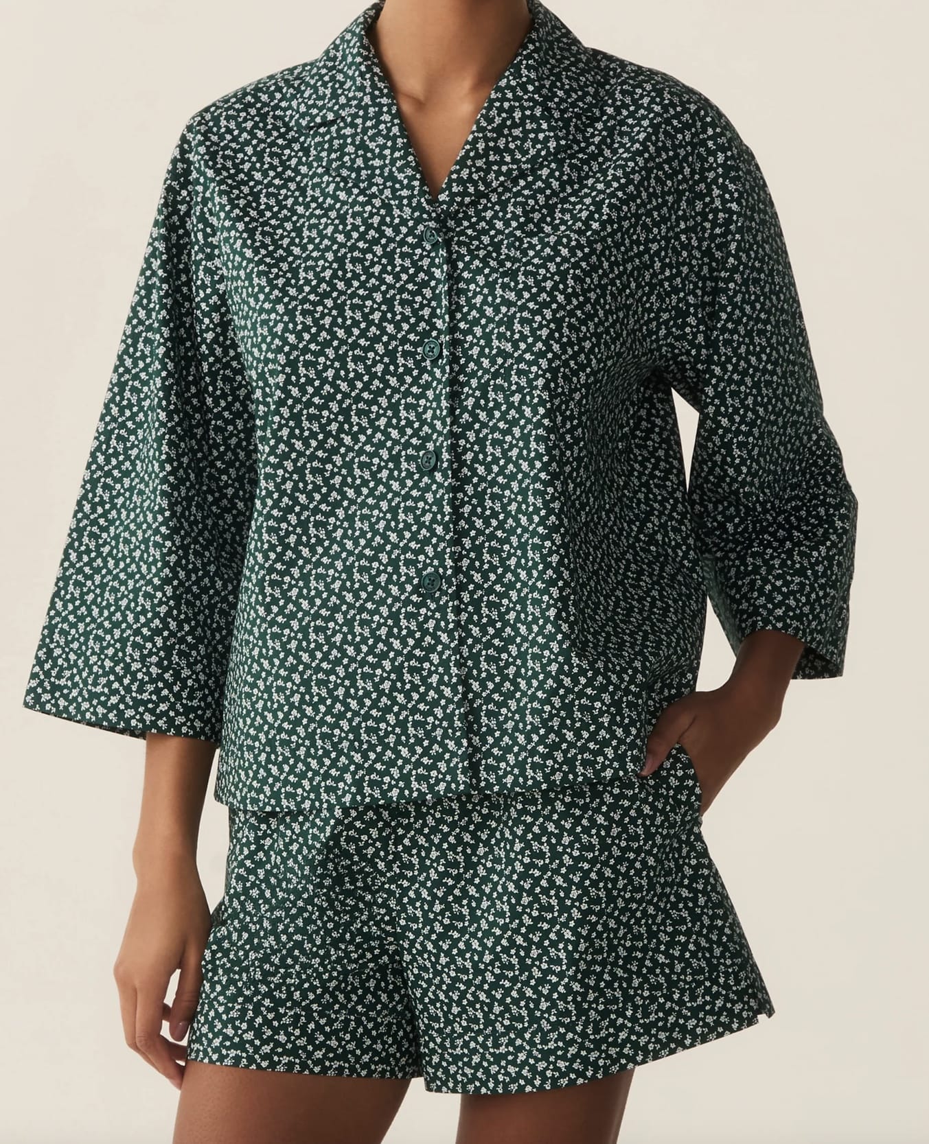 Petite Plume Pajama set Petite Plume Olivia Poplin Short Set in Ditsy Waltz