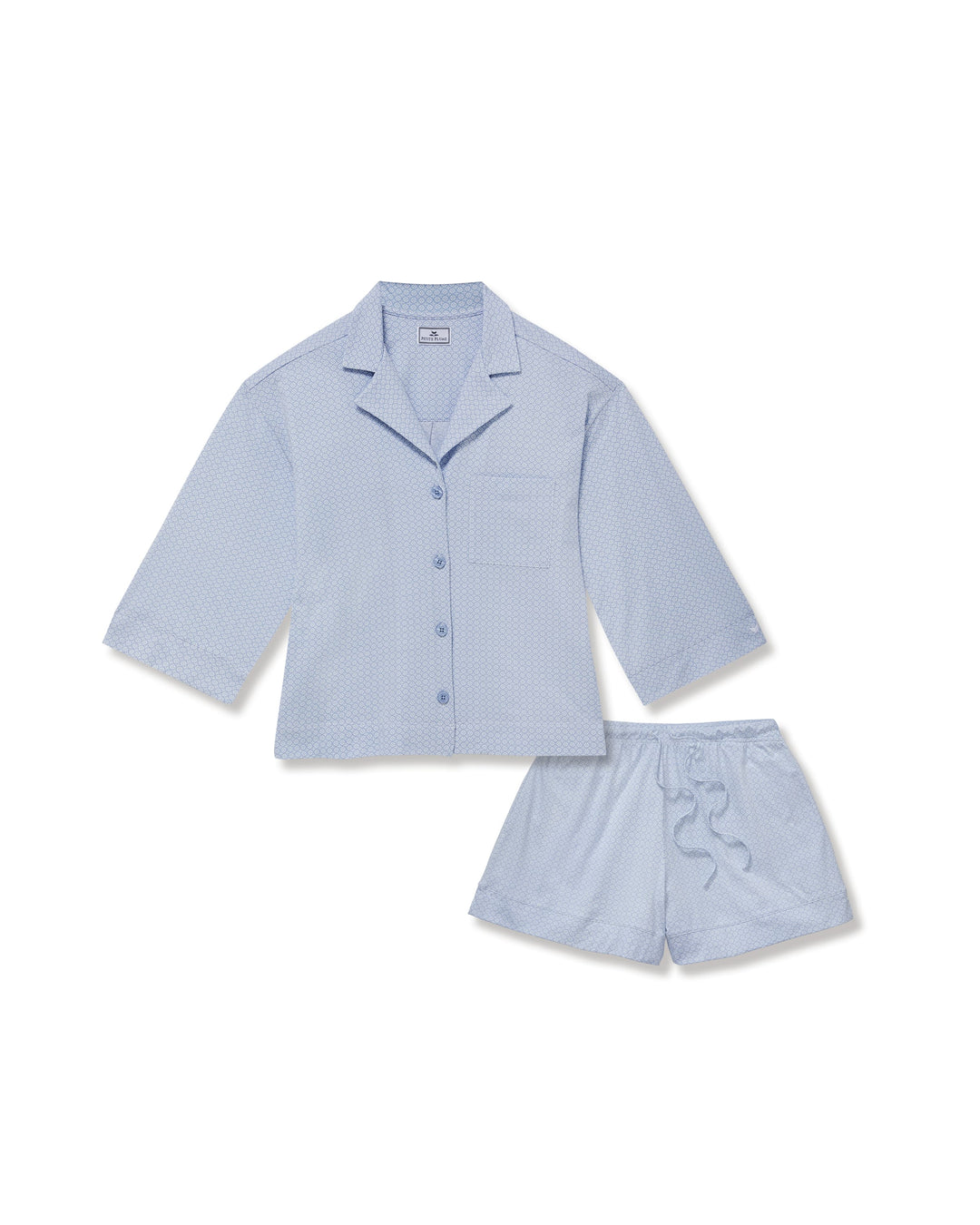 Petite Plume Pajamas Periwinkle Geo / XS Petite Plume Lightweight Pima Cotton Short Set in Periwinkle Geo Print