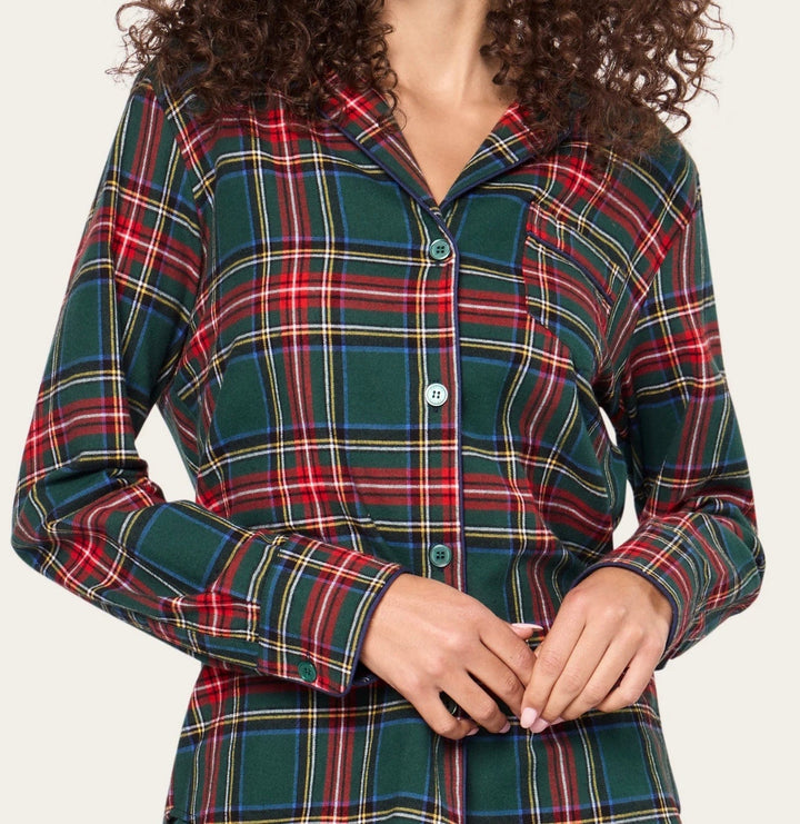 Petite Plume Pajamas Petite Plume Brushed Twill Pajama Set in Kensington Tartan