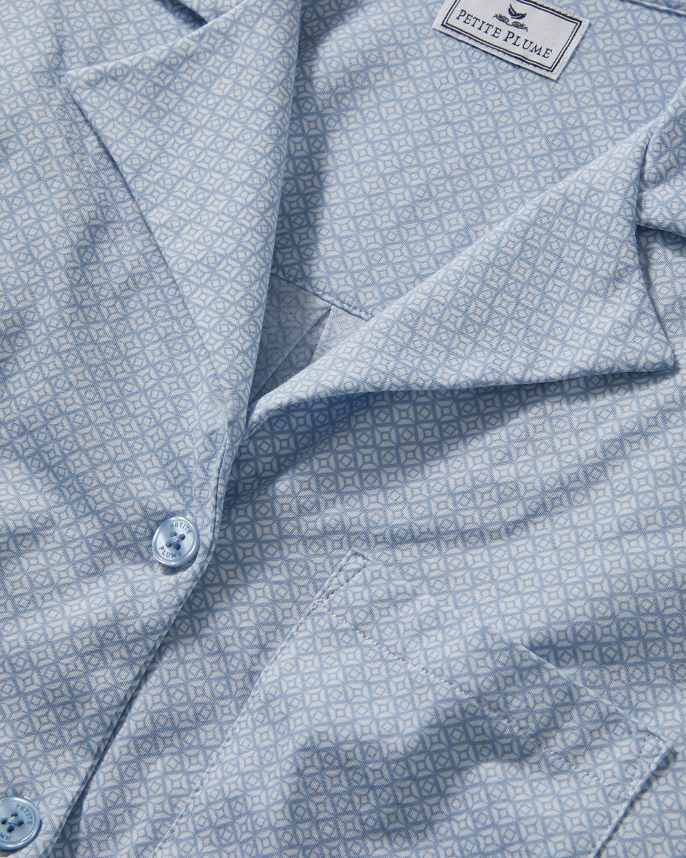 Petite Plume Pajamas Petite Plume Lightweight Pima Cotton Short Set in Periwinkle Geo Print