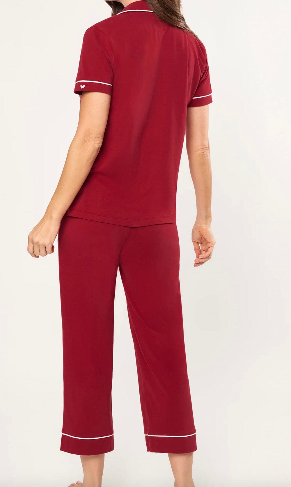 Petite Plume Pajamas Petite Plume Pima Crop Pajama Set Bordeaux