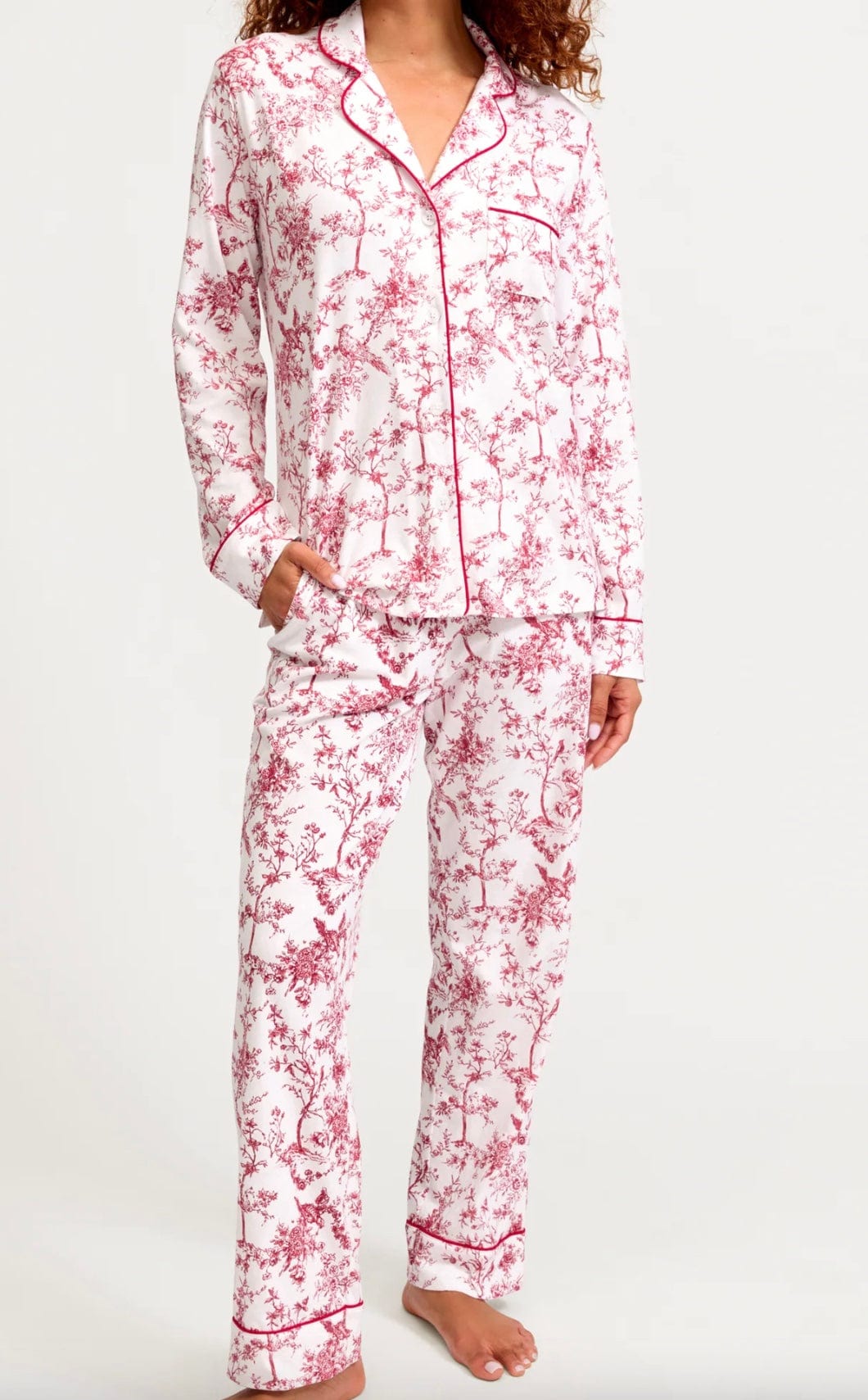 Petite Plume Pajamas Petite Plume Red Timeless Toile Pima Pajama Set
