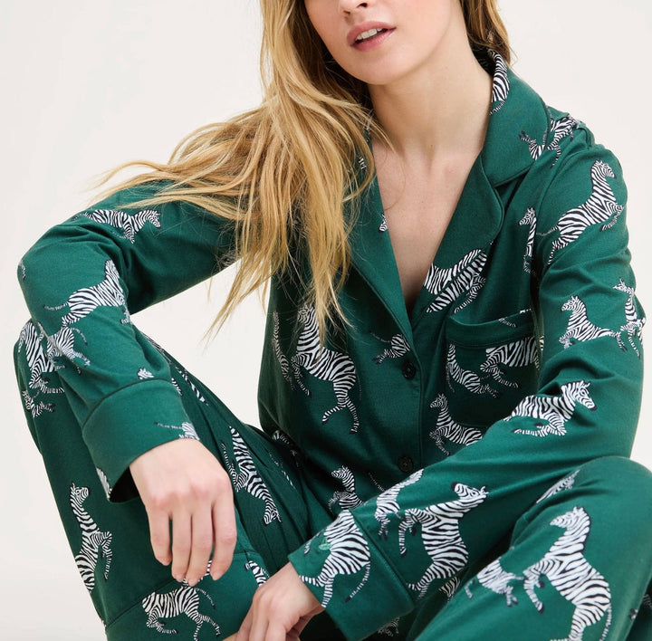 Petite Plume Pajamas Petite Plume Women's Pima Pajama Set in Zebre de Foret