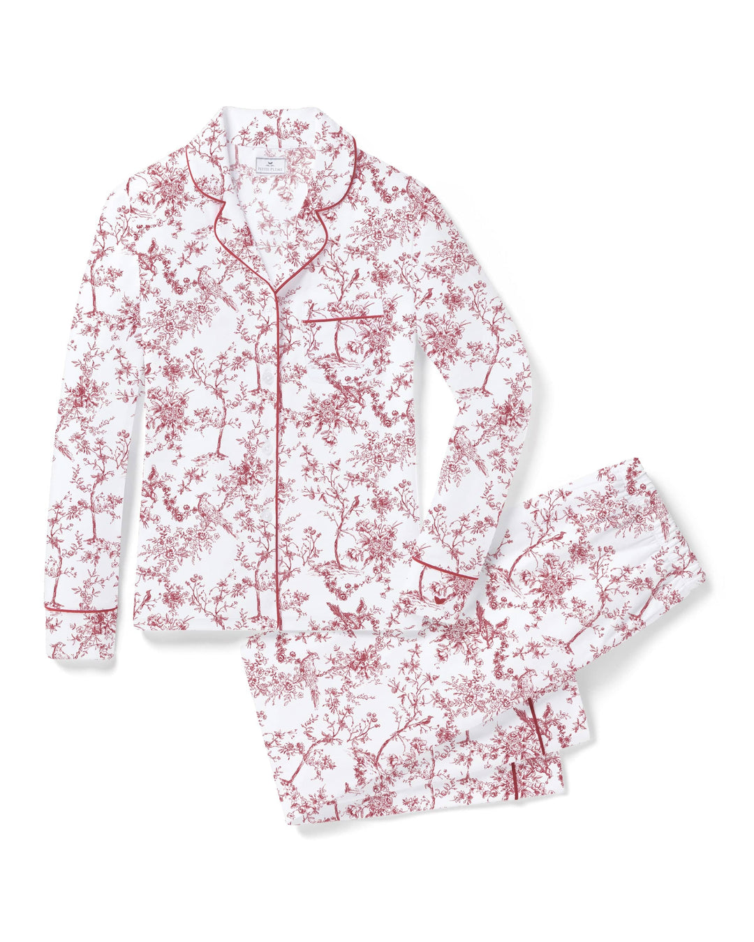 Petite Plume Pajamas Red Timeless Toile / S Petite Plume Red Timeless Toile Pima Pajama Set