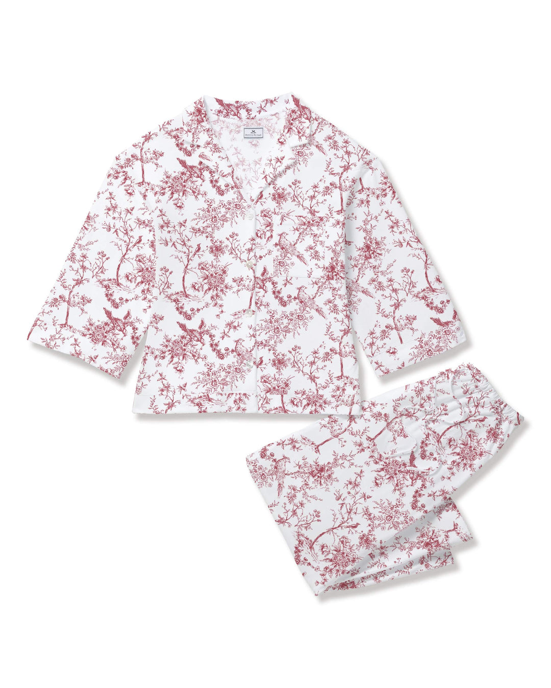 Petite Plume Pajamas Red Timeless Toile / XS Petite Plume Olivia Wide Leg Pima Pajama Set in Red Timeless Toile