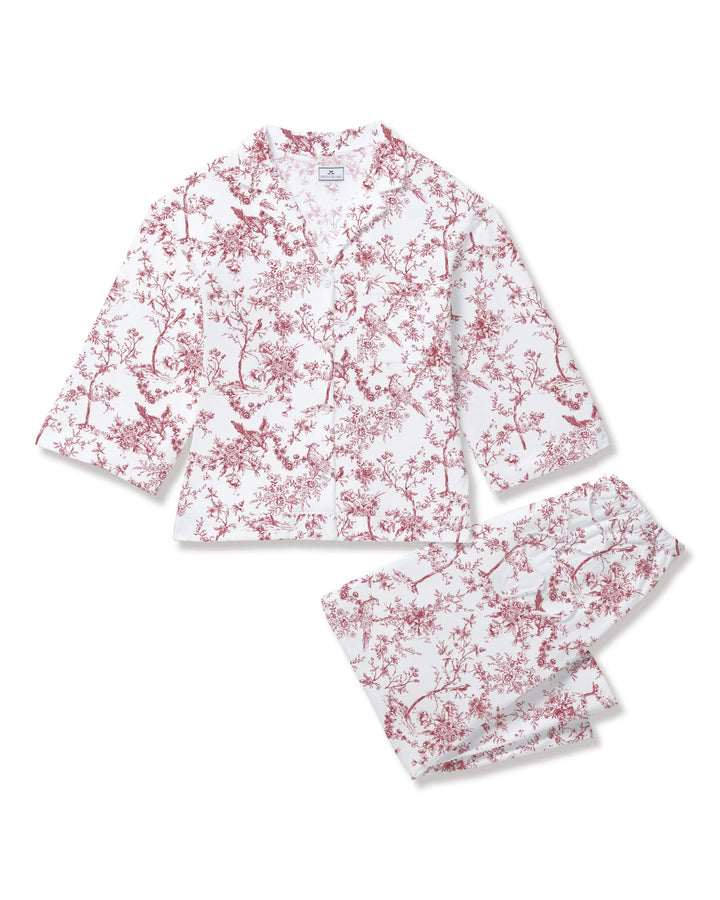 Petite Plume Pajamas Red Timeless Toile / XS Petite Plume Olivia Wide Leg Pima Pajama Set in Red Timeless Toile