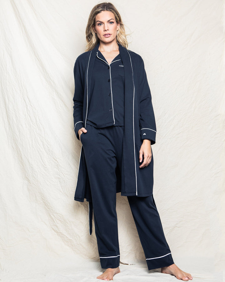 Petite Plume robe Navy / S Petite Plume Luxe Pima Robe in Navy