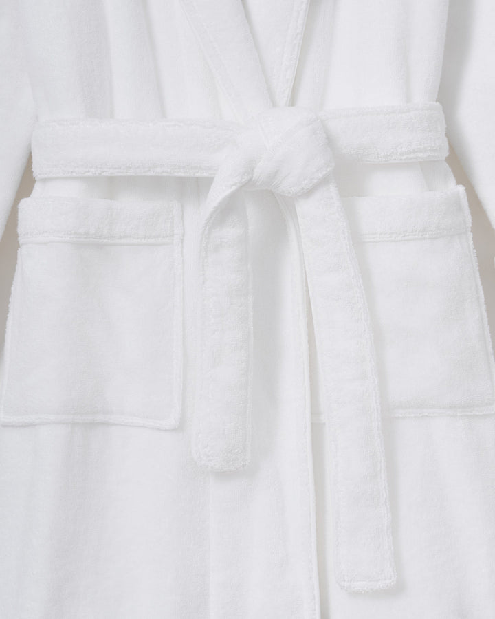Petite Plume robe Petite Plume Unisex Luxe Terry Robe with White Piping