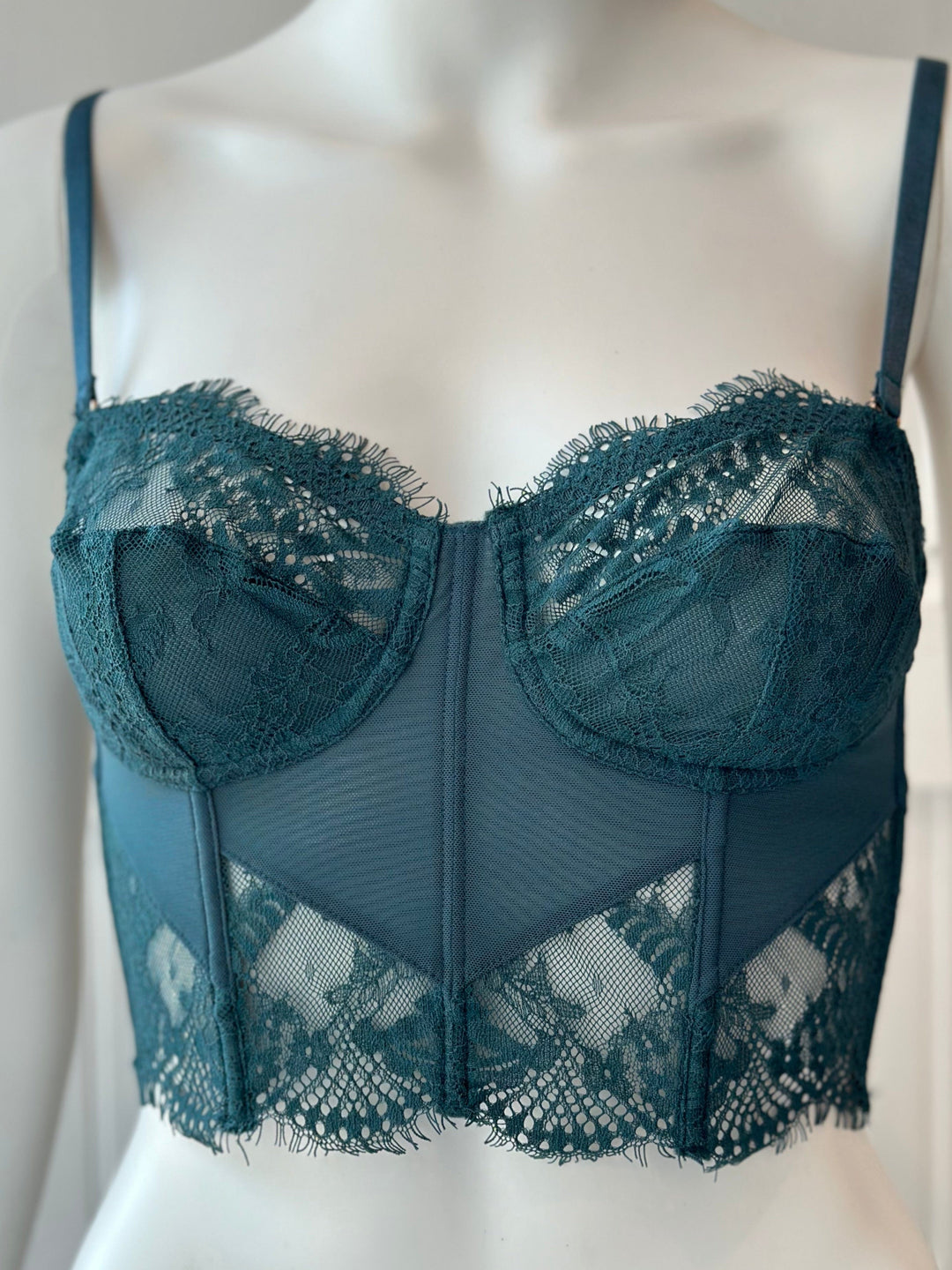 Samantha Chang Bras Deep Teal / S Samantha Chang Illusion Wireless Bustier w/Detachable Straps