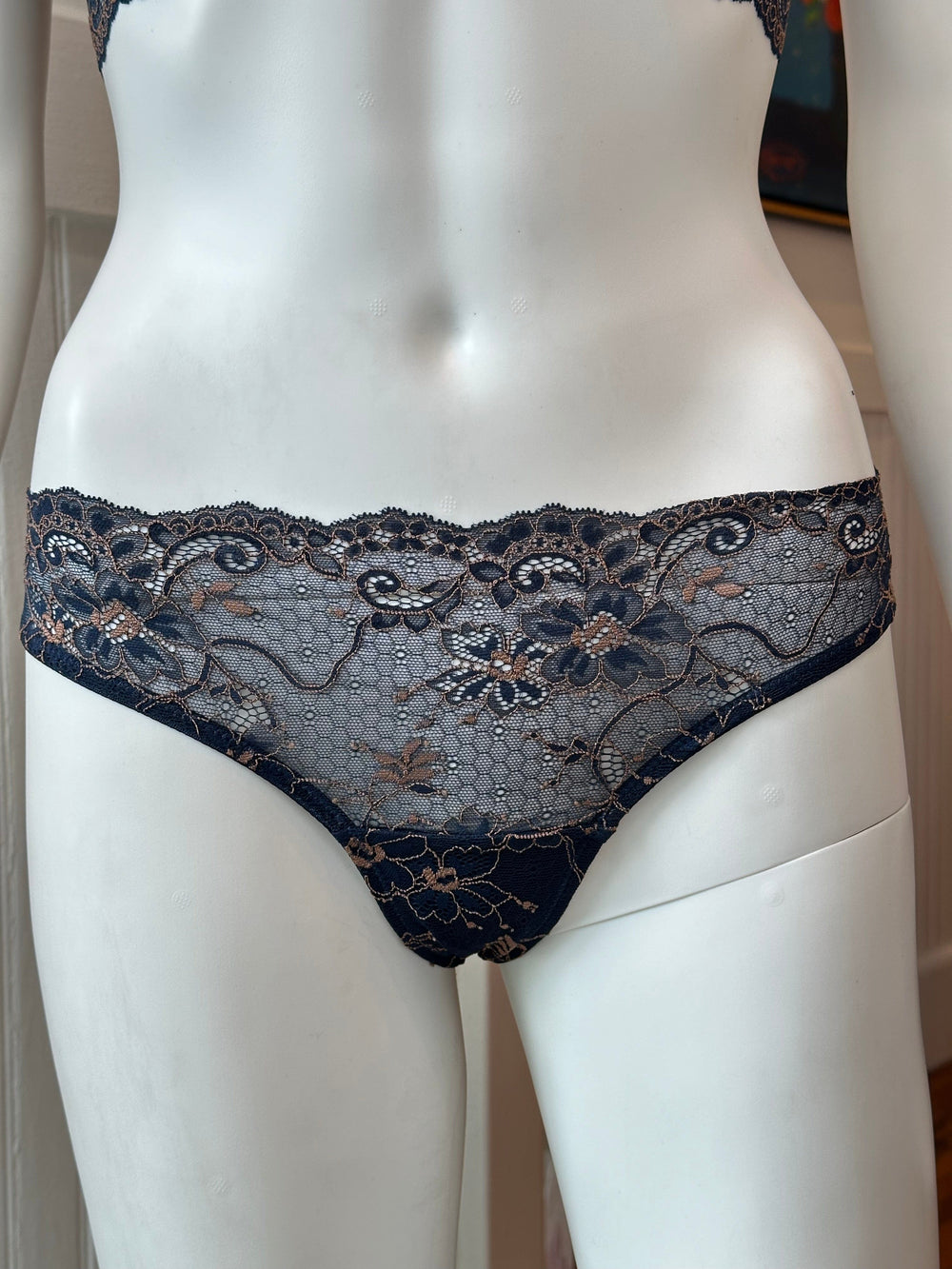 Samantha Chang Underwear Midnight Smoke w/ Caramel / S Samantha Chang All Lace Amour Brief