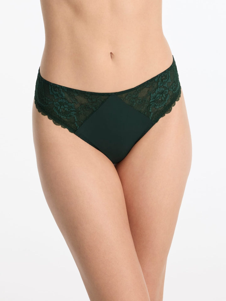 Skarlett Blue thong Spruce / S Skarlett Blue Minx Lace Trim Thong
