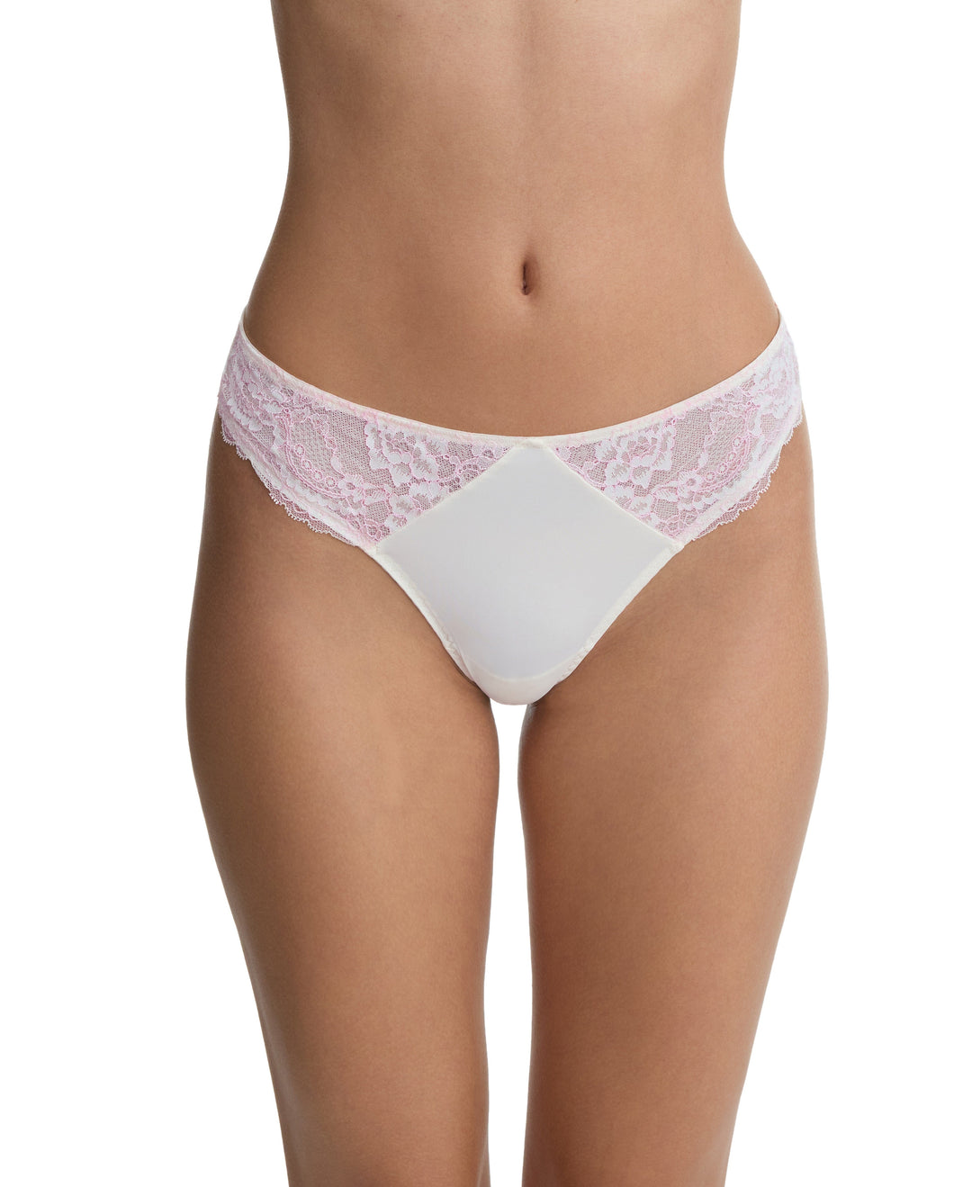 Skarlett Blue thong Whipped Cream/Lilac Pink / S Skarlett Blue Minx Lace Trim Thong