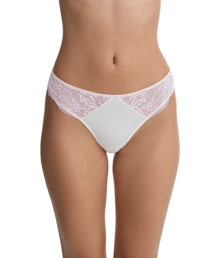 Skarlett Blue thong Whipped Cream/Lilac Pink / S Skarlett Blue Minx Lace Trim Thong