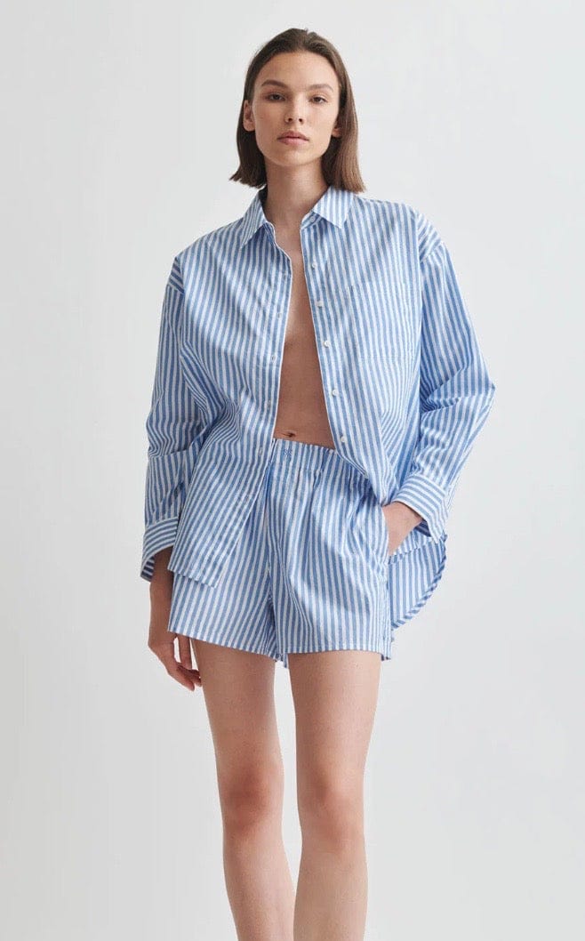 Skin Worldwide Pajamas Blue Stripe / 1 (S) Skin Worldwide Serena Button Down Shirt