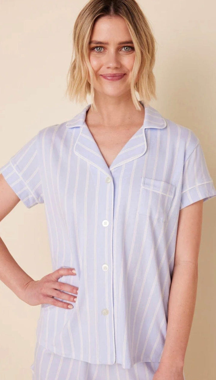 The Cat's Pajamas Pajamas The Cat's Pajamas Heritage Stripe Knit Short Set