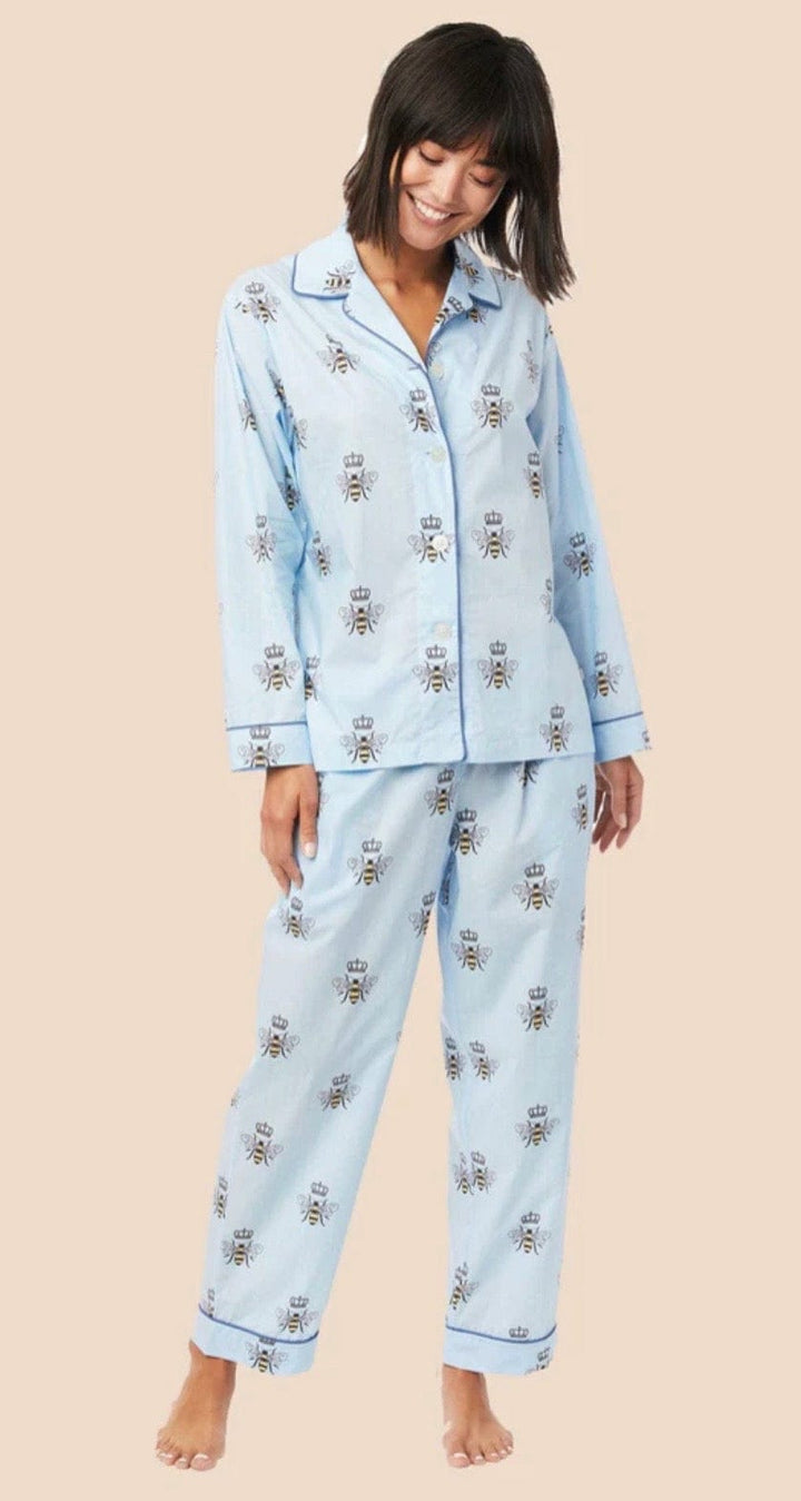 The Cat's Pajamas Pajamas The Cat's Pajamas Queen Bee Luxe Pima Pajama Blue