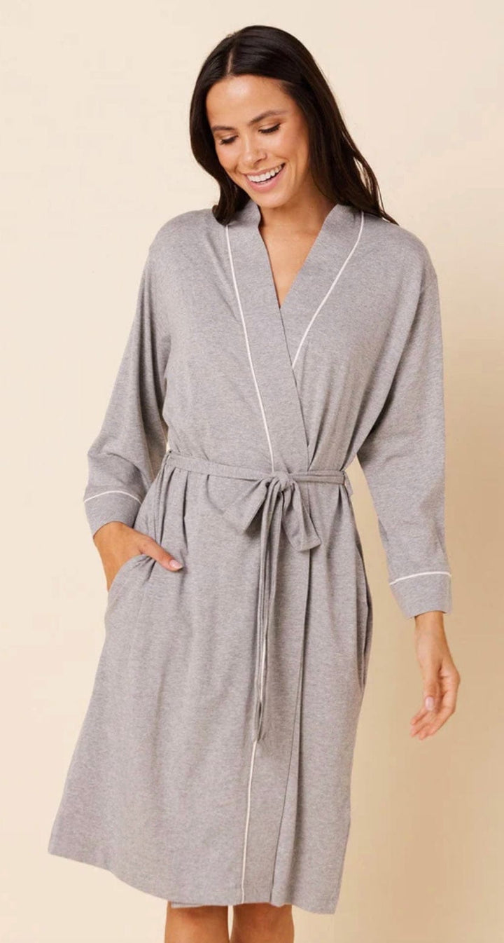 The Cat's Pajamas Robes Heather Grey / S/M The Cat's Pajamas Classic Pima Knit Robe