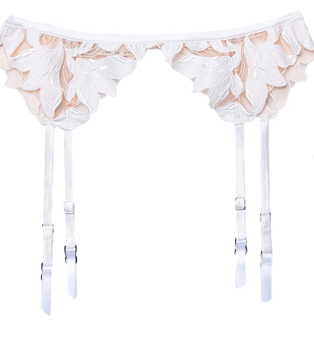 Fleur du Mal Garter Belts Ivory / 2 Fleur du Mal Lily Embroidery Garter Belt
