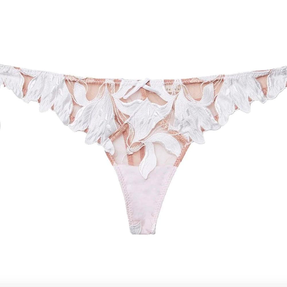 Fleur du Mal thongs Ivory / 2 Fleur du Mal Lily Embroidery Hipster Thong