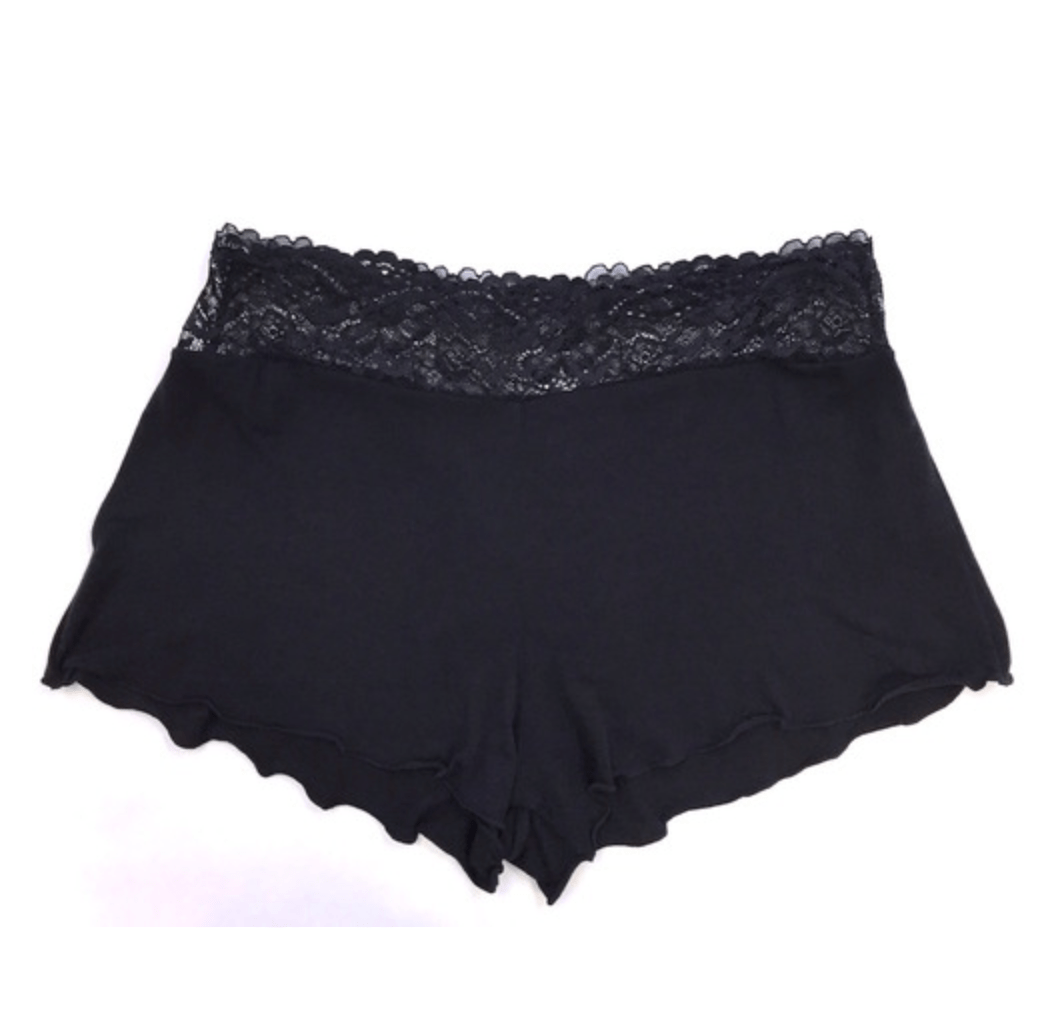 Samantha Chang shorts Black/Black Lace / S Samantha Chang Home Apparel Lace Waist Shortie