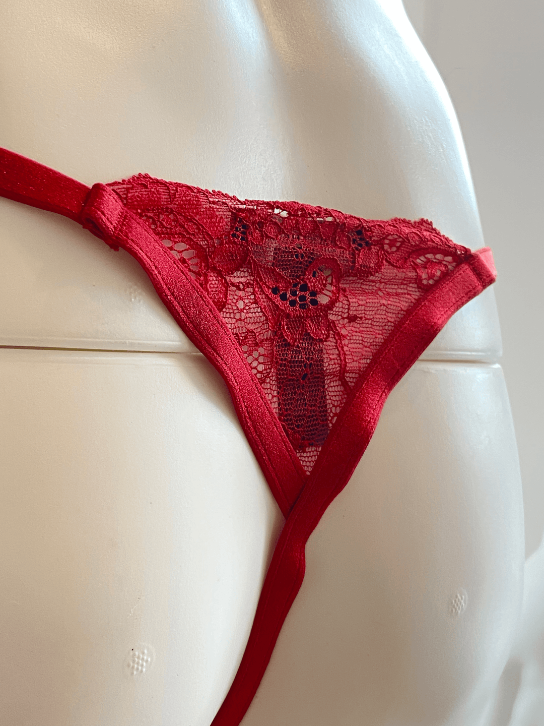 Samantha Chang thongs True Red / OS Samantha Chang All Lace Amour String Thong with Adjustable Strap