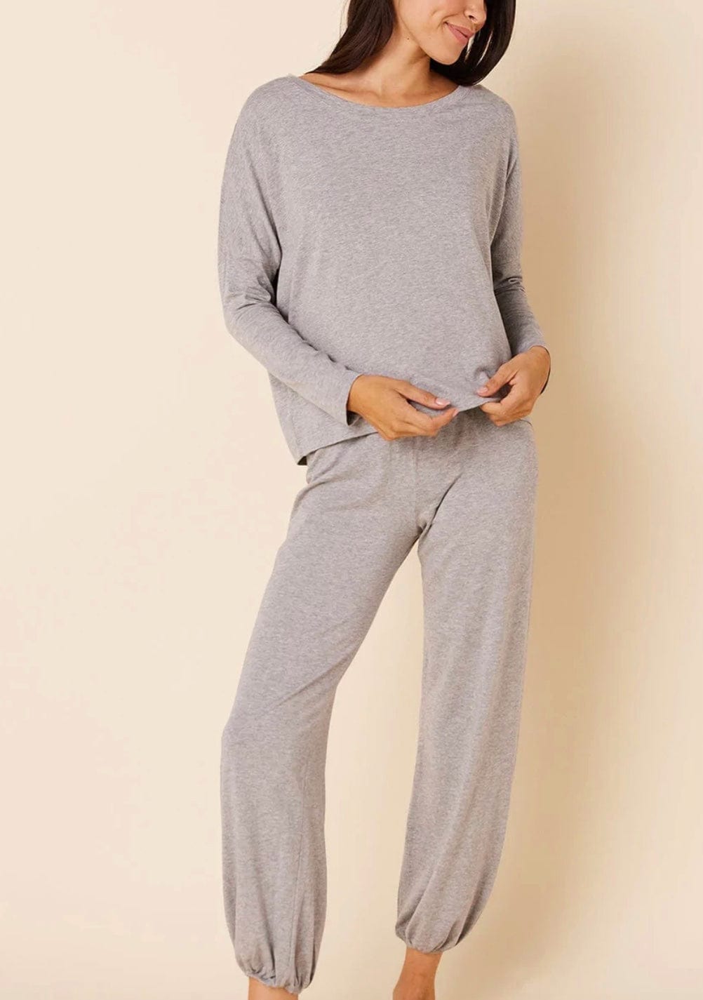 WEILEA Pajamas Set For Women，Fashion Gray Cartoon Cactus Winter